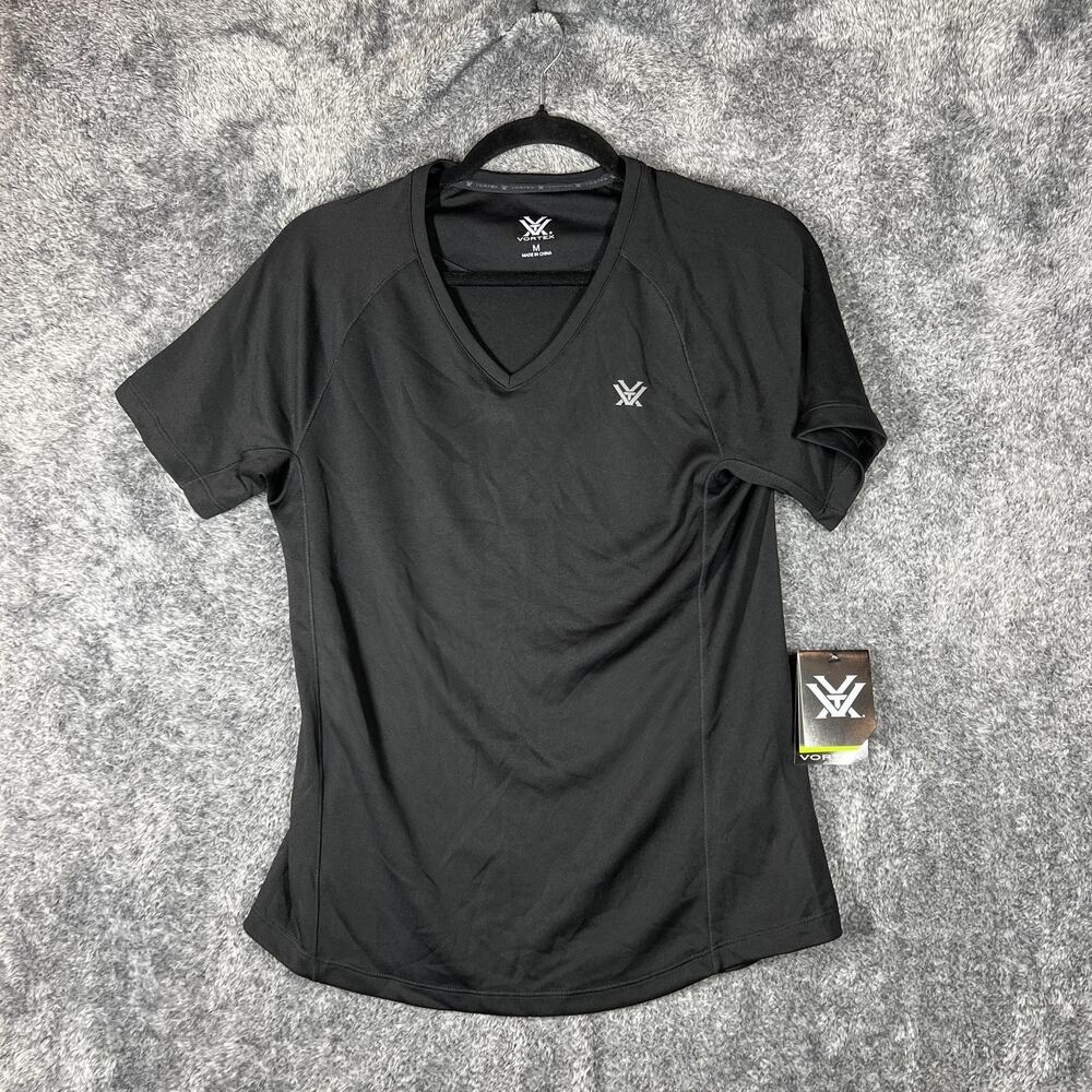 Vortex Shirt Mens Medium Black Short Sleeve V Neck Performance Athletic Tee